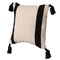 Deerlux 16" Handwoven Cotton Throw Pillow Cover with Side Stripes with Filler, Black QI004311.BK.K - alternate 1